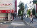グリーンの街頭フラッグを見ながらまっすぐ進んでください。